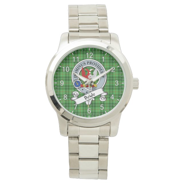Classic Timeless Clan Boyle Badge Tartan Plaid Gif Watch (Front)