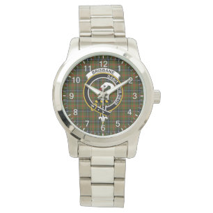 Classic Timeless Clan Brisbane Tartan Badge Plaid  Watch