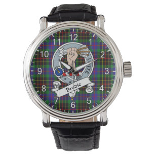 Classic Timeless Clan Brodie Hunting Tartan Badge  Watch