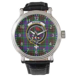 Classic Timeless Clan Brodie Hunting Tartan Badge  Watch