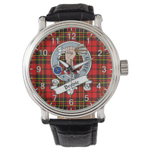 Classic Timeless Clan Brodie Red Tartan Badge Watch