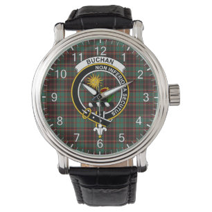Classic Timeless Clan Buchan Ancient Tartan Badge  Watch