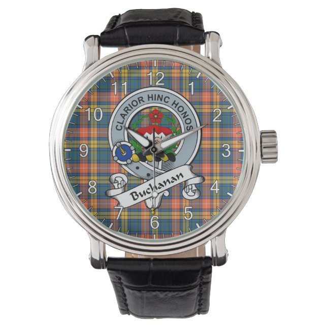 Classic Timeless Clan Buchanan Ancient Badge Tarta Watch (Front)