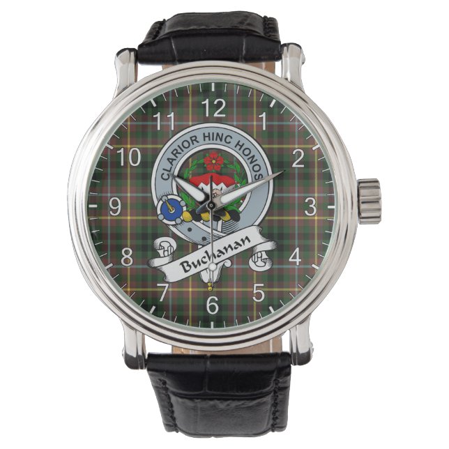 Classic Timeless Clan Buchanan Hunting Tartan Watch (Front)