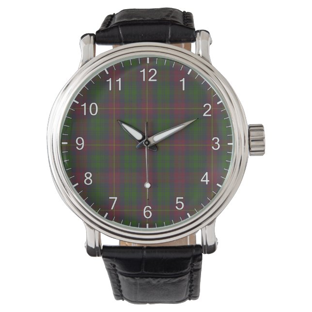 Classic Timeless Clan Cairns Hunting Tartan Plaid  Watch (Front)