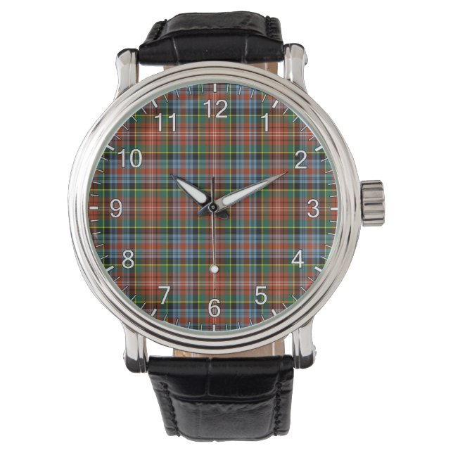 Classic Timeless Clan Caledonia Tartan Plaid Gift Watch (Front)