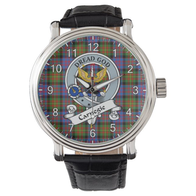 Classic Timeless Clan Carnegie Ancient Badge Tarta Watch (Front)
