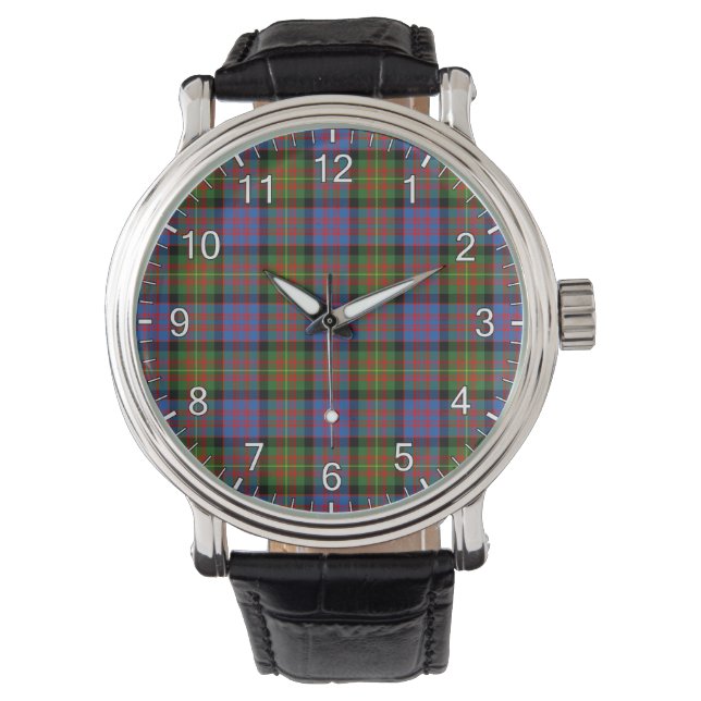 Classic Timeless Clan Carnegie Ancient Tartan Plai Watch (Front)