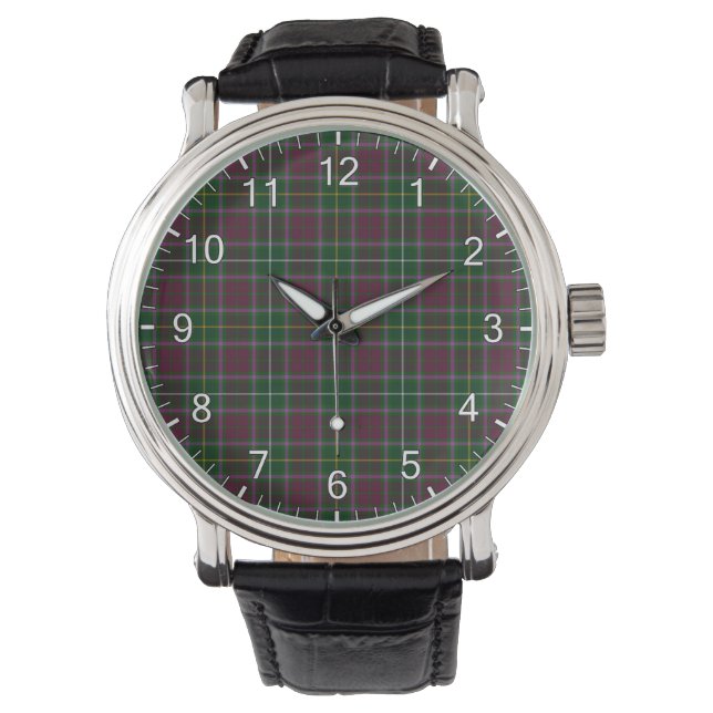 Classic Timeless Clan Carruthers Tartan Plaid Gift Watch (Front)