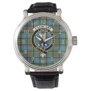 Classic Timeless Clan Cathcart Tartan Badge Plaid  Watch