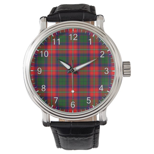 Classic Timeless Clan Charteris Tartan Plaid Gift  Watch (Front)