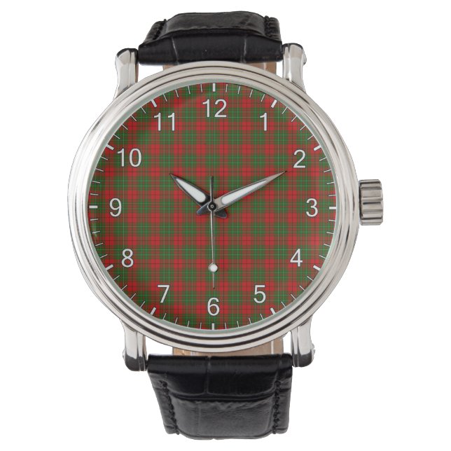 Classic Timeless Clan Cheyne Tartan Plaid Gift Watch (Front)