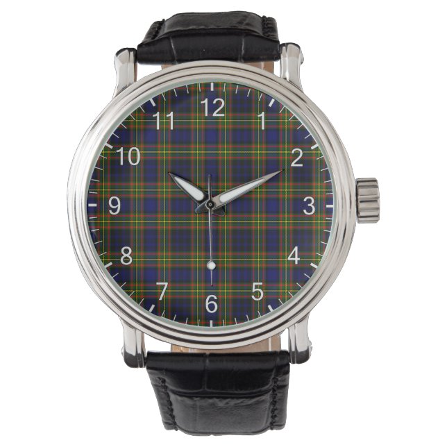 Classic Timeless Clan Clelland Tartan Plaid Gift Watch (Front)
