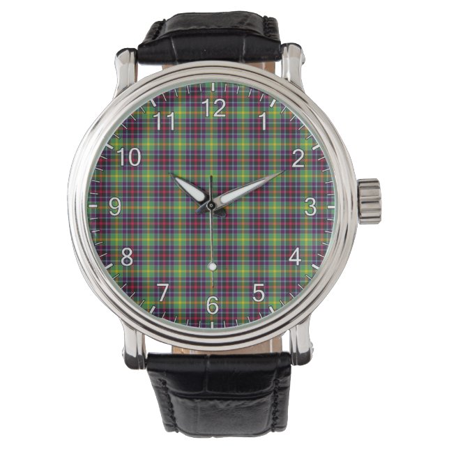 Classic Timeless Clan Clephane Tartan Plaid Gift Watch (Front)