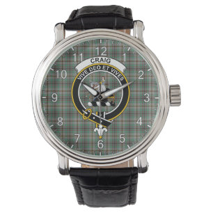 Classic Timeless Clan Craig Tartan Badge Plaid Watch