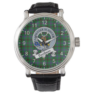 Classic Timeless Clan Davidson Modern Badge Tartan Watch
