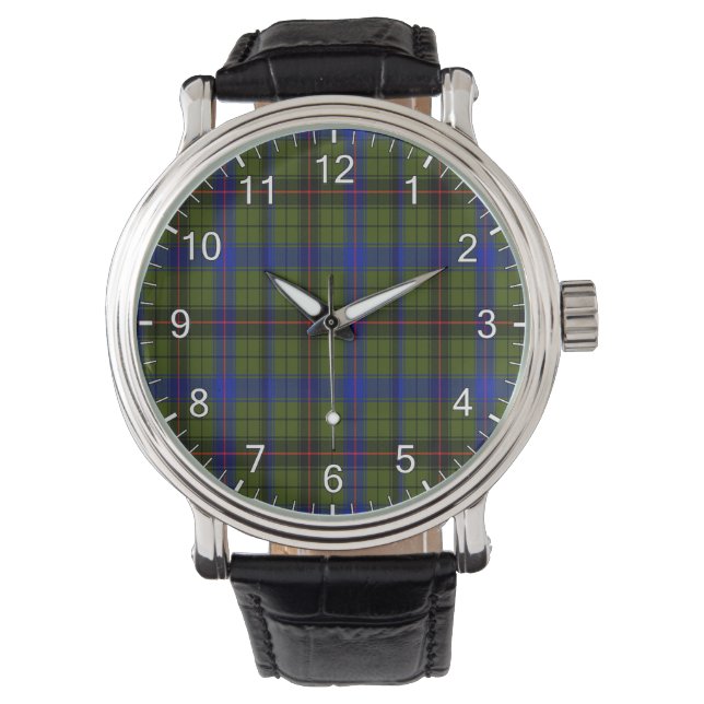 Classic Timeless Clan Dawson Tartan Plaid Gift Watch (Front)
