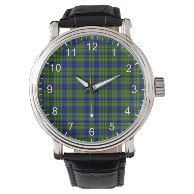 Classic Timeless Clan Dixon Tartan Plaid Gift Watch (Front)