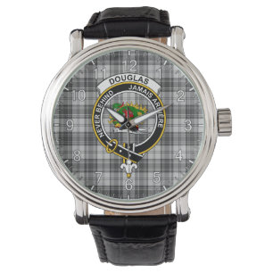 Classic Timeless Clan Douglas Grey Modern Tartan Watch