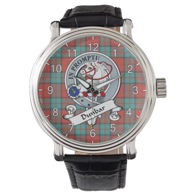 Classic Timeless Clan Dunbar Ancient Badge Tartan  Watch (Front)