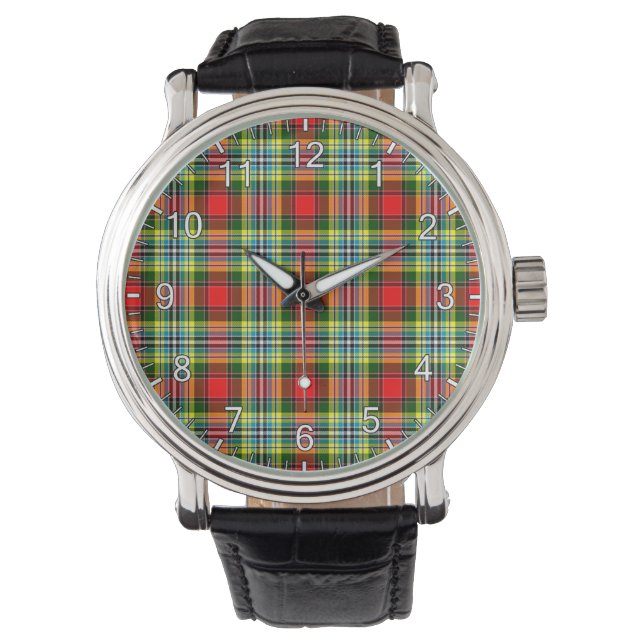 Classic Timeless Clan Dundee Tartan Plaid Gift Watch (Front)