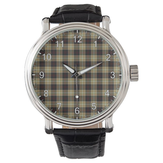 Classic Timeless Clan Dunlop Hunting Tartan Plaid  Watch (Front)