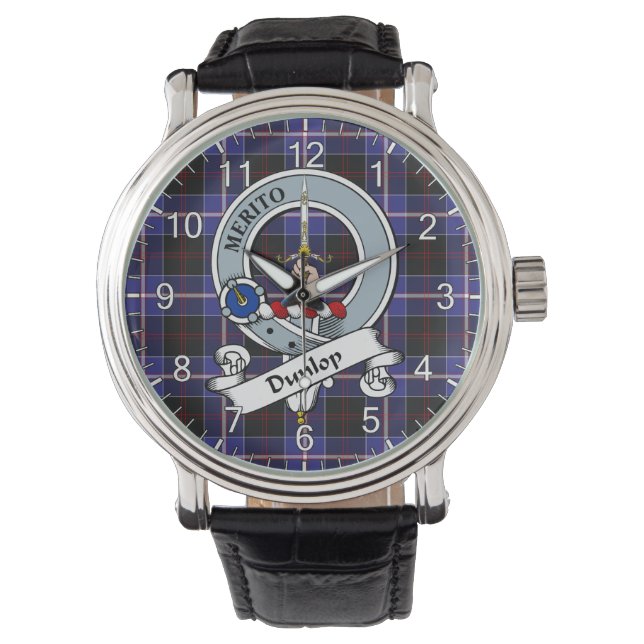 Classic Timeless Clan Dunlop Modern Badge Tartan Watch (Front)