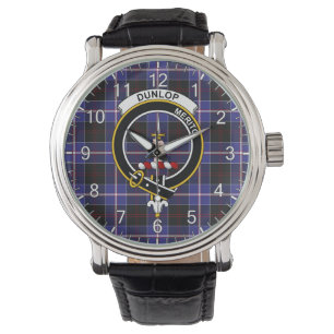 Classic Timeless Clan Dunlop Modern Tartan Badge Watch