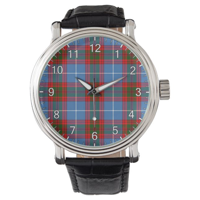 Classic Timeless Clan Edinburgh Tartan Plaid Gift  Watch (Front)