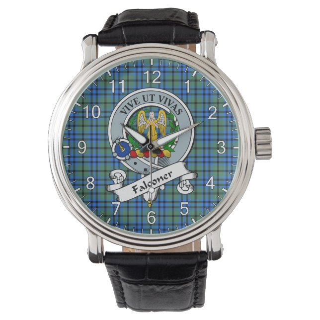 Classic Timeless Clan Falconer Badge Tartan Watch (Front)