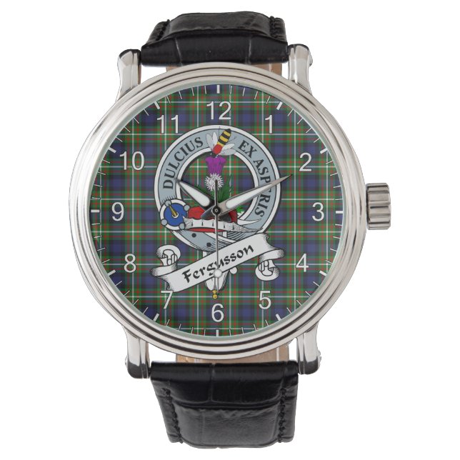 Classic Timeless Clan Ferguson Modern Badge Tartan Watch (Front)