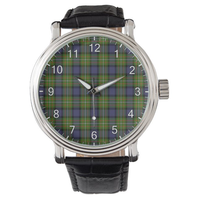 Classic Timeless Clan Ferguson Tartan Plaid Gift Watch (Front)