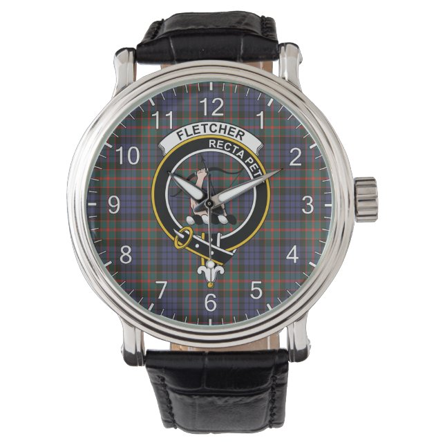 Classic Timeless Clan Fletcher Of Dunans Tartan Ba Watch (Front)