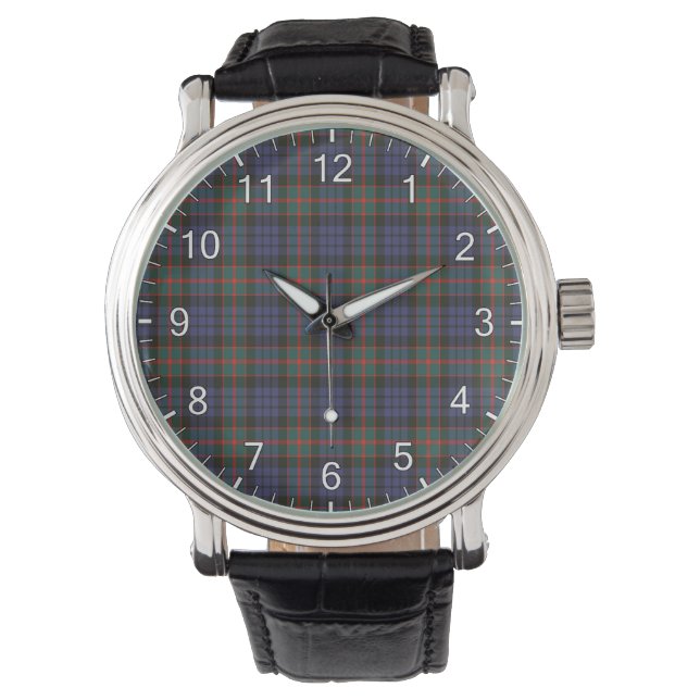 Classic Timeless Clan Fletcher Of Dunans Tartan Pl Watch (Front)