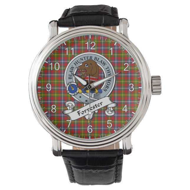 Classic Timeless Clan Forrester Badge Tartan Watch (Front)