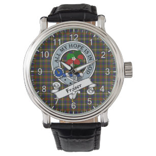 Classic Timeless Clan Fraser Hunting Badge Tartan  Watch