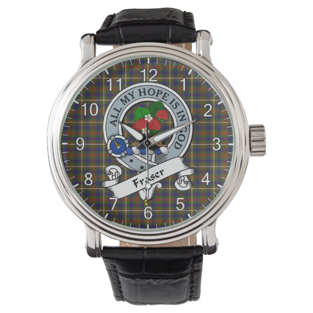 Classic Timeless Clan Fraser Hunting Badge Tartan  Watch (Front)