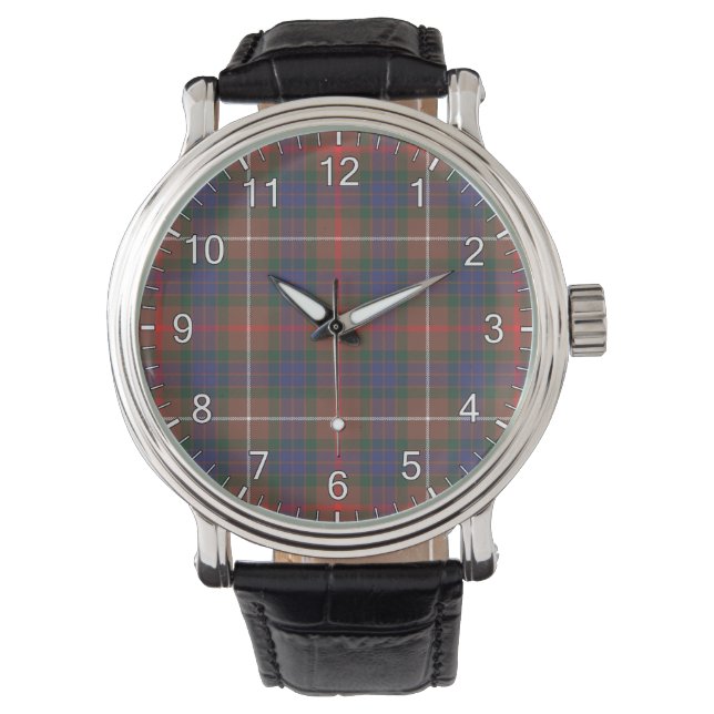 Classic Timeless Clan Fraser Hunting Modern Tartan Watch (Front)