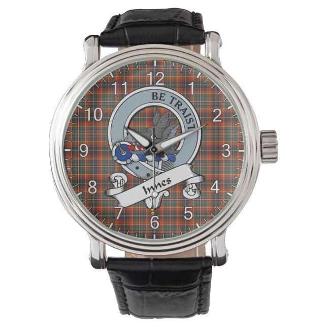 Classic Timeless Clan Innes Ancient Badge Tartan Watch (Front)