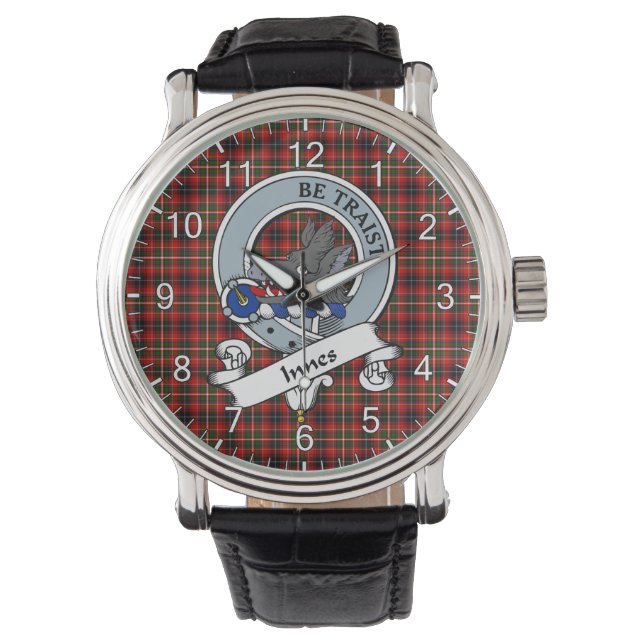 Classic Timeless Clan Innes of Moray Badge Tartan  Watch (Front)