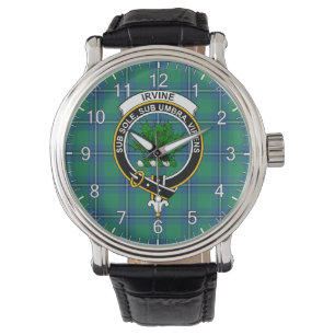 Classic Timeless Clan Irvine Ancient Tartan Badge Watch