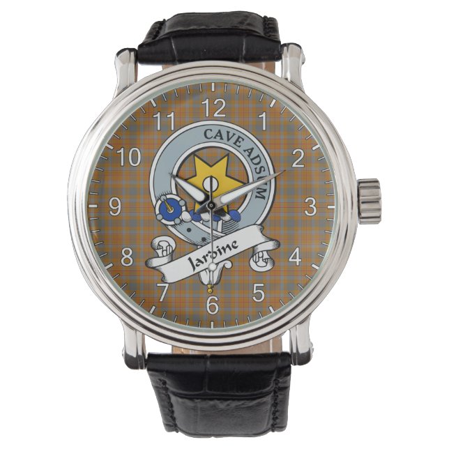 Classic Timeless Clan Jardine Badge Tartan Watch (Front)