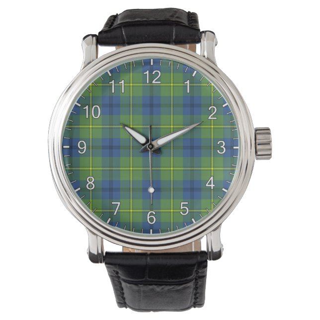 Classic Timeless Clan Johnston Ancient Tartan Plai Watch (Front)