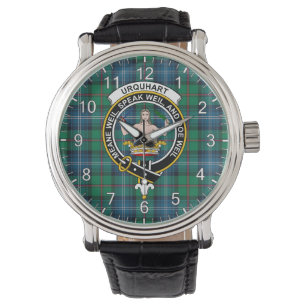 Classic Timeless Clan Urquhart Ancient Tartan Badg Watch