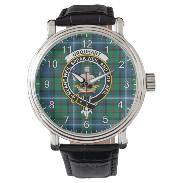 Classic Timeless Clan Urquhart Ancient Tartan Badg Watch (Front)