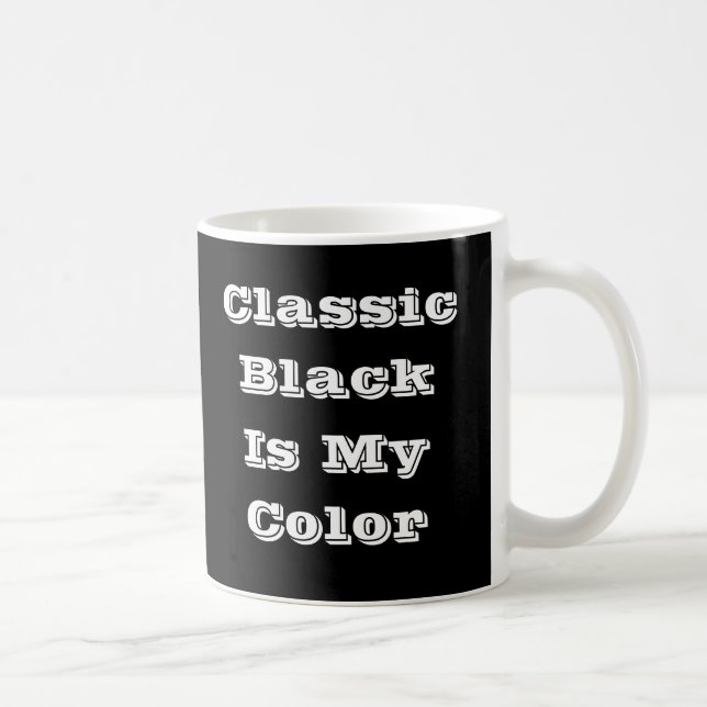 Classic Timeless Traditional Black Solid Colour Coffee Mug (Right)