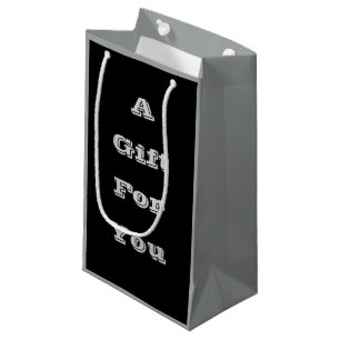 Classic Timeless Traditional Black Solid Colour Small Gift Bag