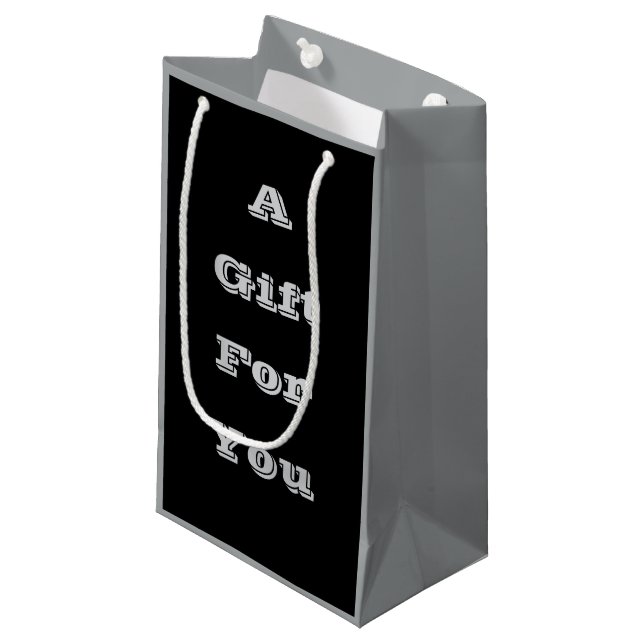 Classic Timeless Traditional Black Solid Colour Small Gift Bag (Front Angled)