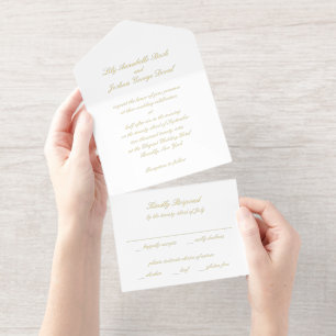 Classic Timeless Wedding All In One Invitation