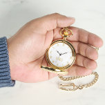Classic Timepiece White Gold Monogrammed Pocket Watch<br><div class="desc">Custom, personalised, unisex, elegant faux gold monogrammed on white colour dial, stylish cool unique classy, mens womens unisex, premium alloy, classic timepiece, gold pocket watch. Simply type in your name / monogram / initials, to customise. Makes a great gift, for birthday, graduation, fathers day, christmas, holidays, wedding, marriage anniversary, valentines...</div>